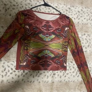 large crop long sleeve light wear , colorful